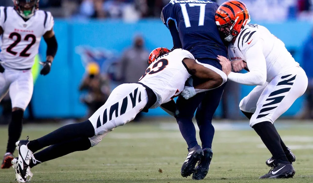 Ryan Tannehill tackled.