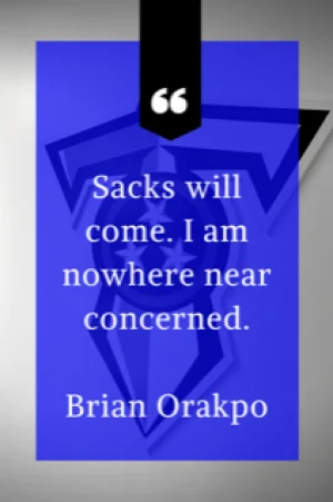 Sacks will come. I am nowhere near concerned. 1